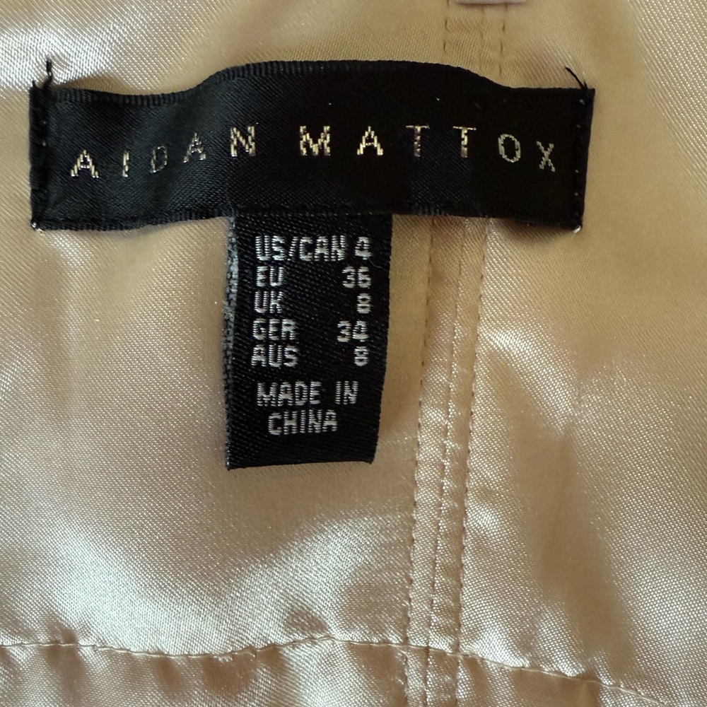 Aidan Mattox golden shimmer lace and crystal strapless maxi dress - Picture 4 of 6